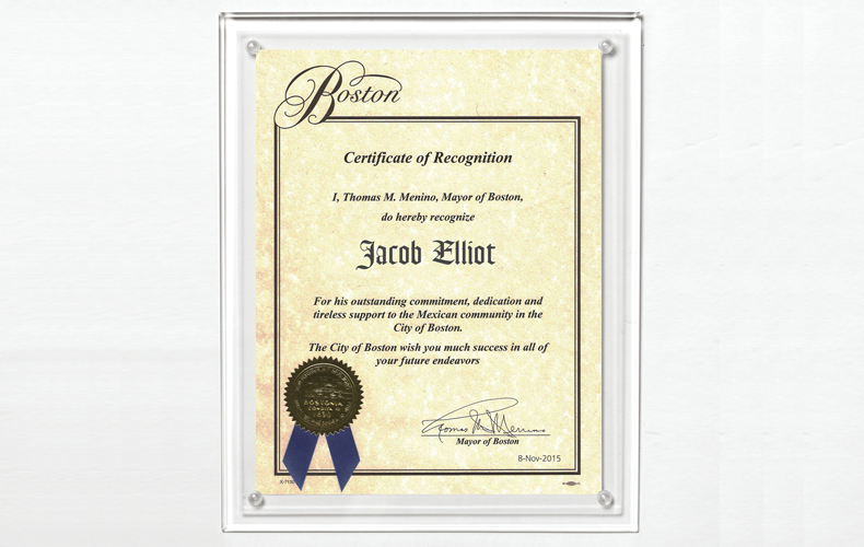 Certificate Holder - Clear on Clear - 8 1/2" x 11" Insert